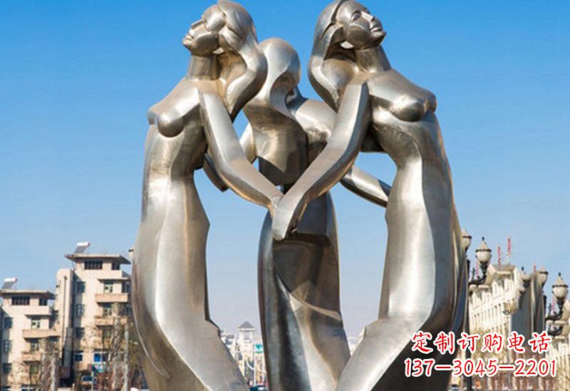大连不锈钢女孩雕塑