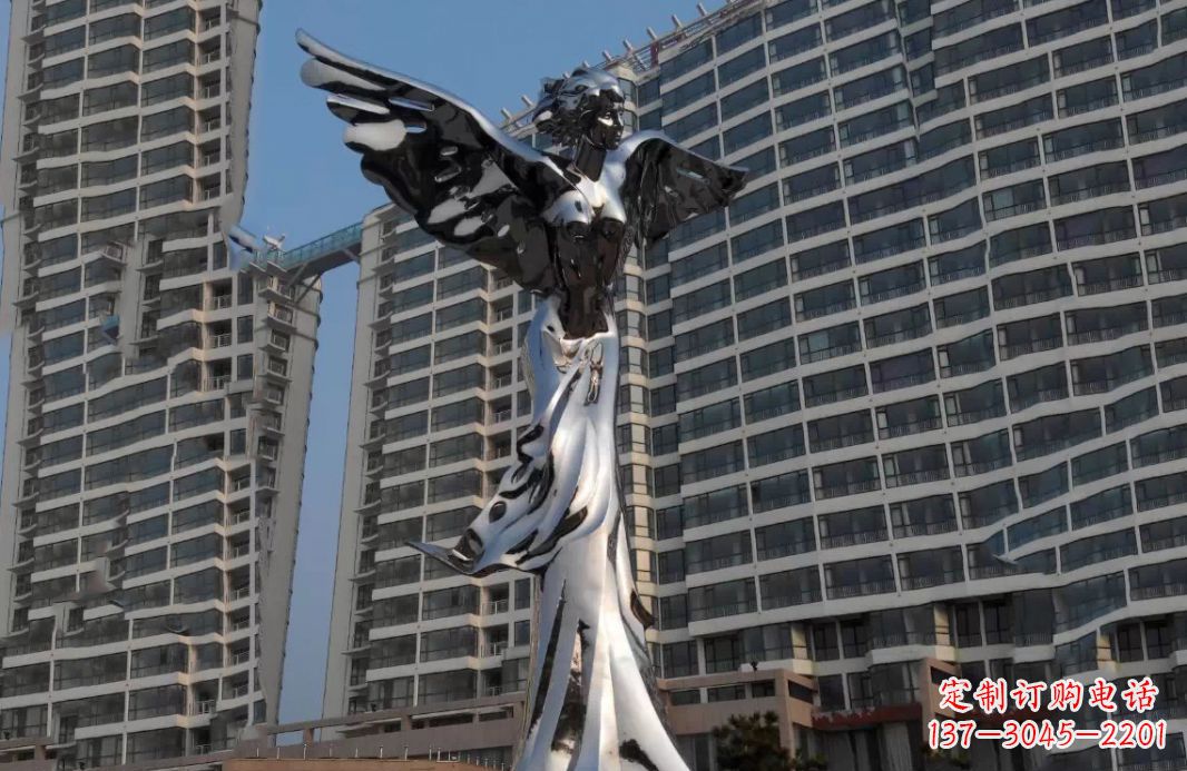 大连不锈钢天使灿烂的城市景观