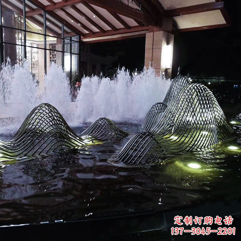 大连不锈钢铁艺水景假山精美雕塑艺术