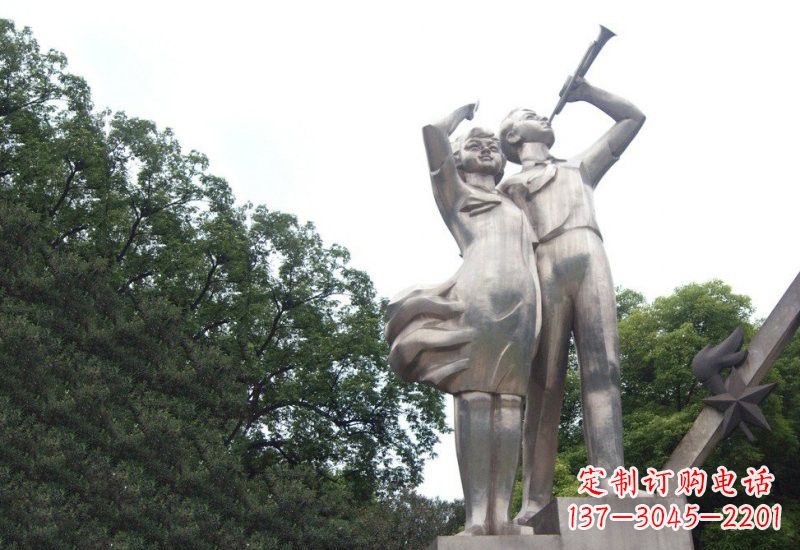 大连不锈钢小学生雕塑缔造美丽校园新风貌