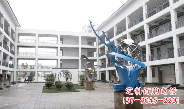 大连不锈钢地球雕塑缔造美丽的校园