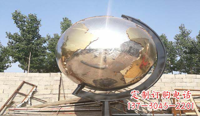 大连不锈钢校园地球仪雕塑——见证校园蓬勃发展