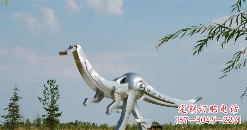 大连不锈钢鸭嘴龙雕塑传递自然之美