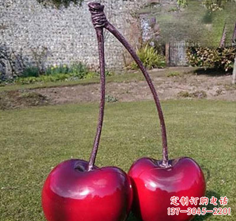 大连不锈钢樱桃雕塑传承美好记忆