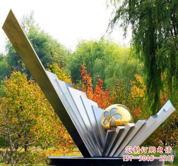 大连不锈钢扇贝雕塑美丽的自然景观