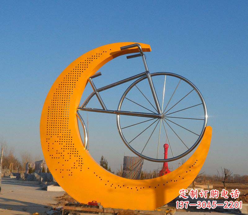 大连不锈钢自行车雕塑一次性看到的艺术经典