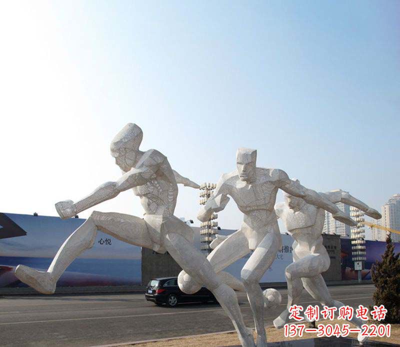 大连足球之美不锈钢足球雕塑