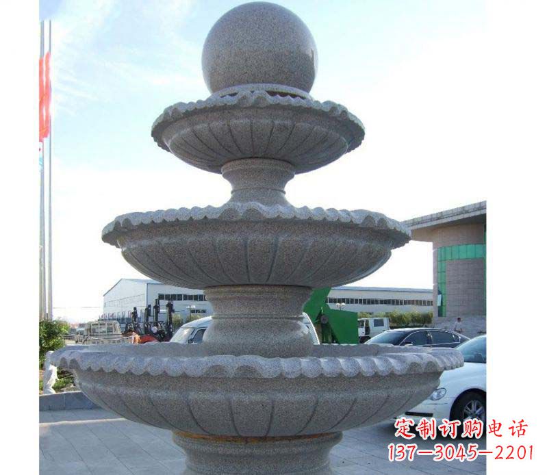 大连财源滚滚石雕风水球喷泉雕塑 (2)