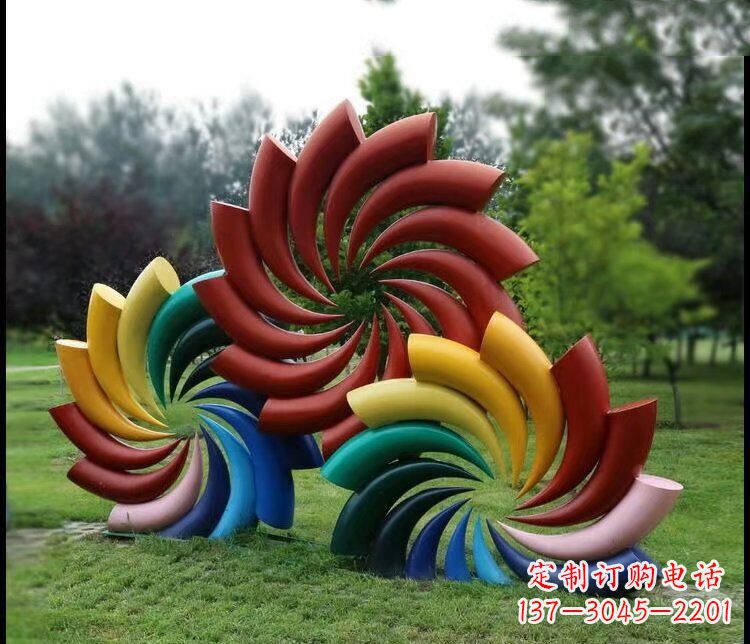 大连彩色不锈钢风车雕塑