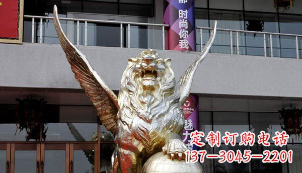 大连铜雕狮子西洋狮子的精美雕塑