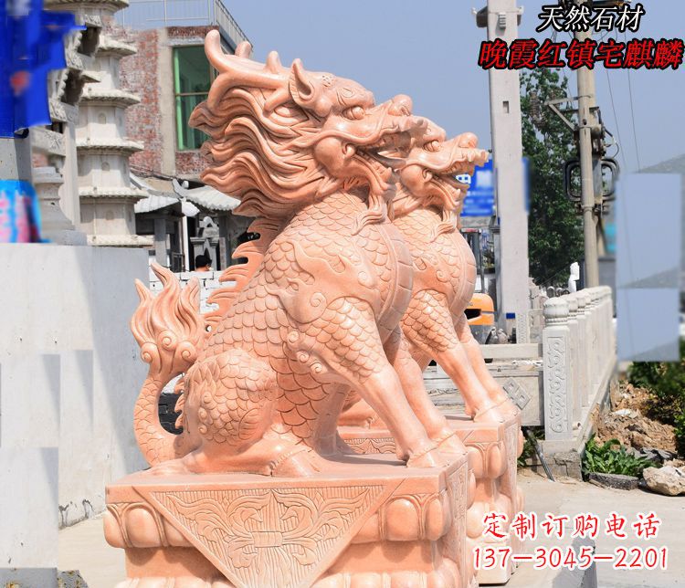 大连麒麟雕塑——美丽的晚霞之赞