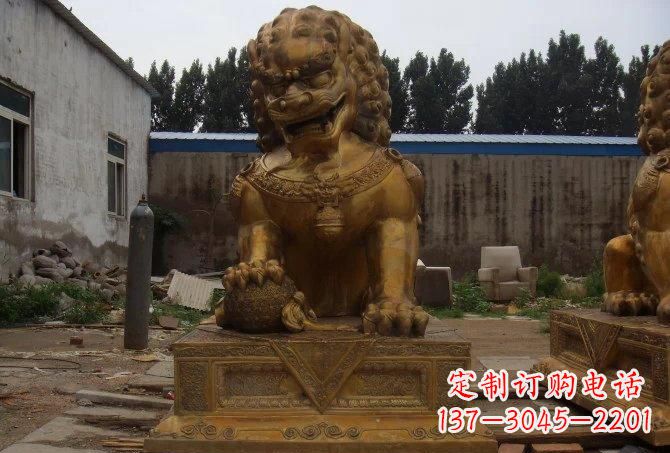 大连静谧的狮子雕塑精美的工艺与精神传承