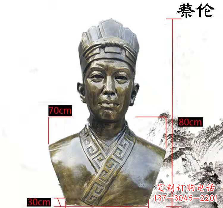 大连蔡伦头像铜雕