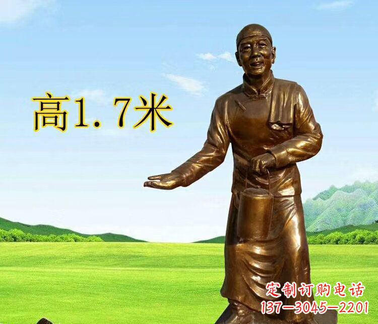 大连店小二雕塑传承经典艺术