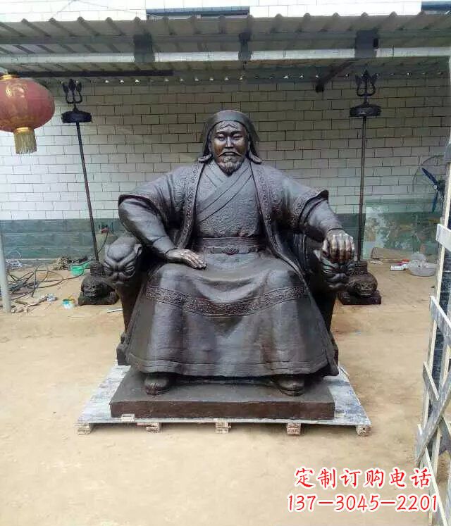 大连成吉思汗铜雕古代伟人