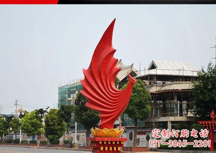 大连城市的至高象征——不锈钢凤凰雕塑