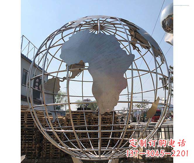 大连以城市为灵感的不锈钢地球仪雕塑