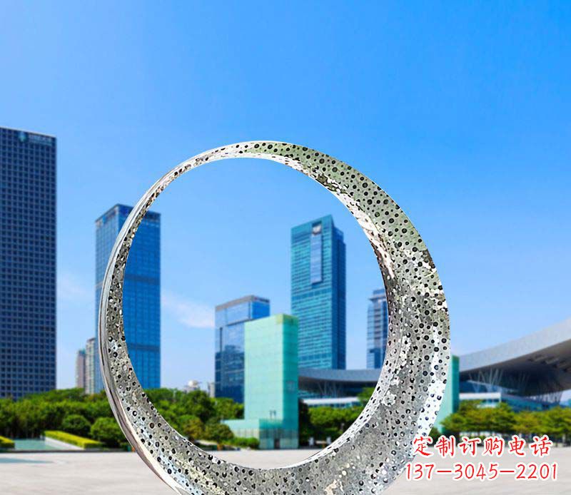 大连美丽圆环——不锈钢灯饰雕塑