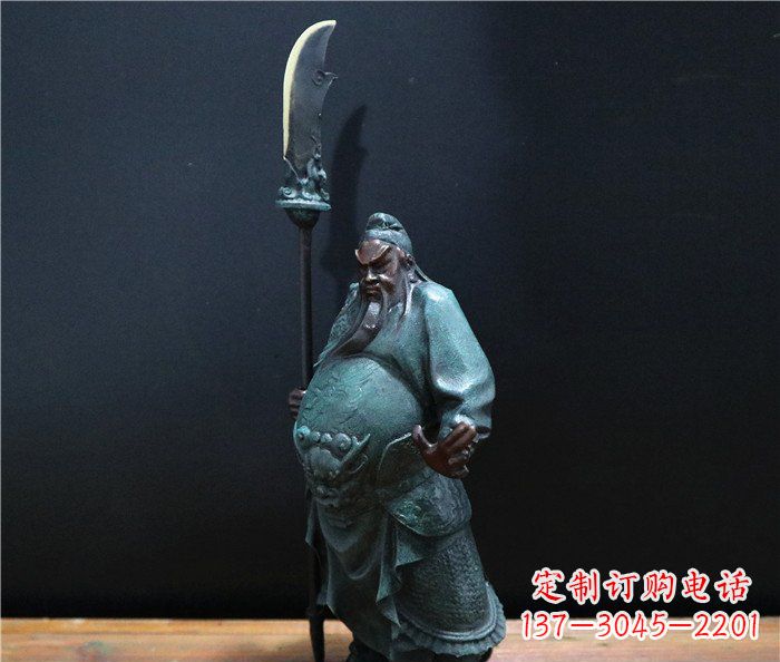 大连玻璃钢仿铜关公雕塑