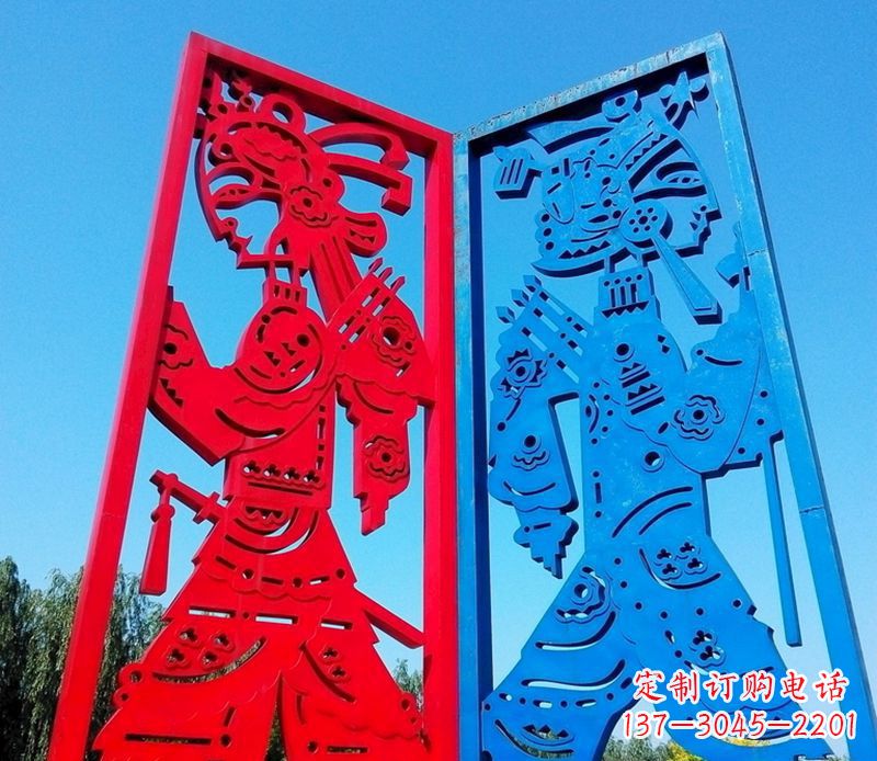 大连抽象不锈钢皮影戏摆件