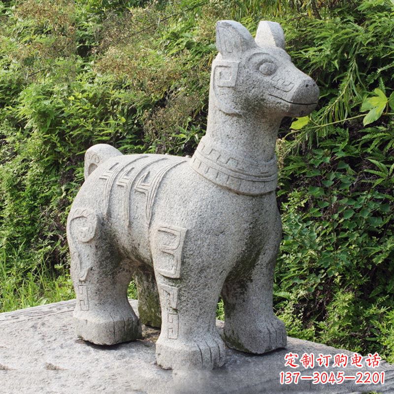 大连抽象大理石生肖狗石雕摆件