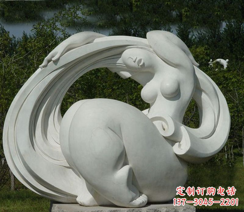 大连抽象美女石雕