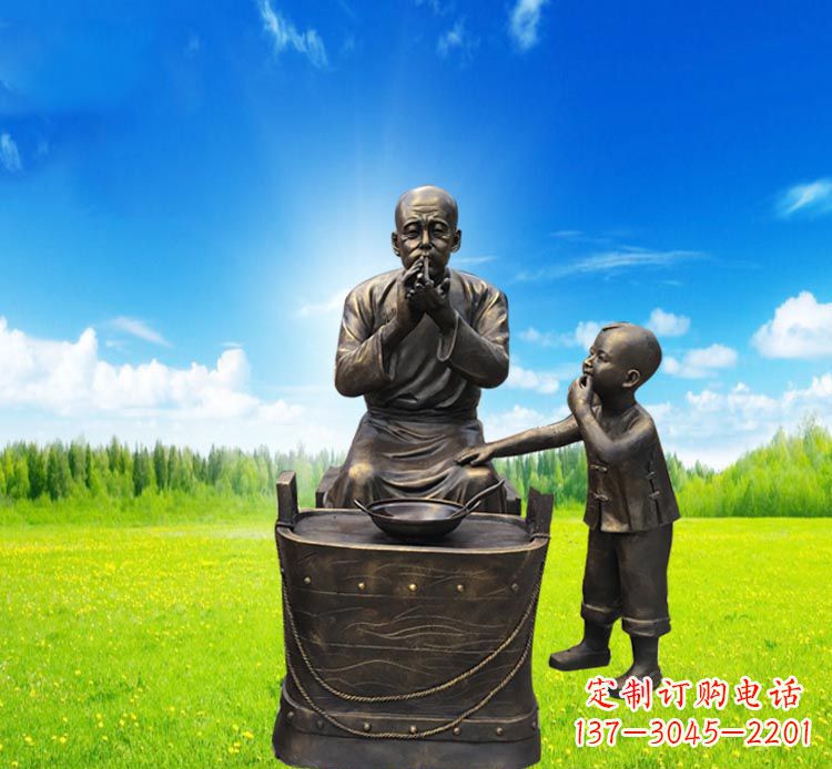 大连糖果小品铜雕吹糖人