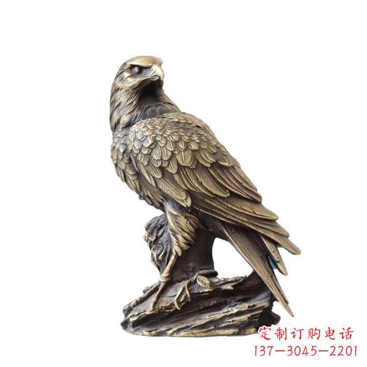 大连纯铜招财老鹰雕塑