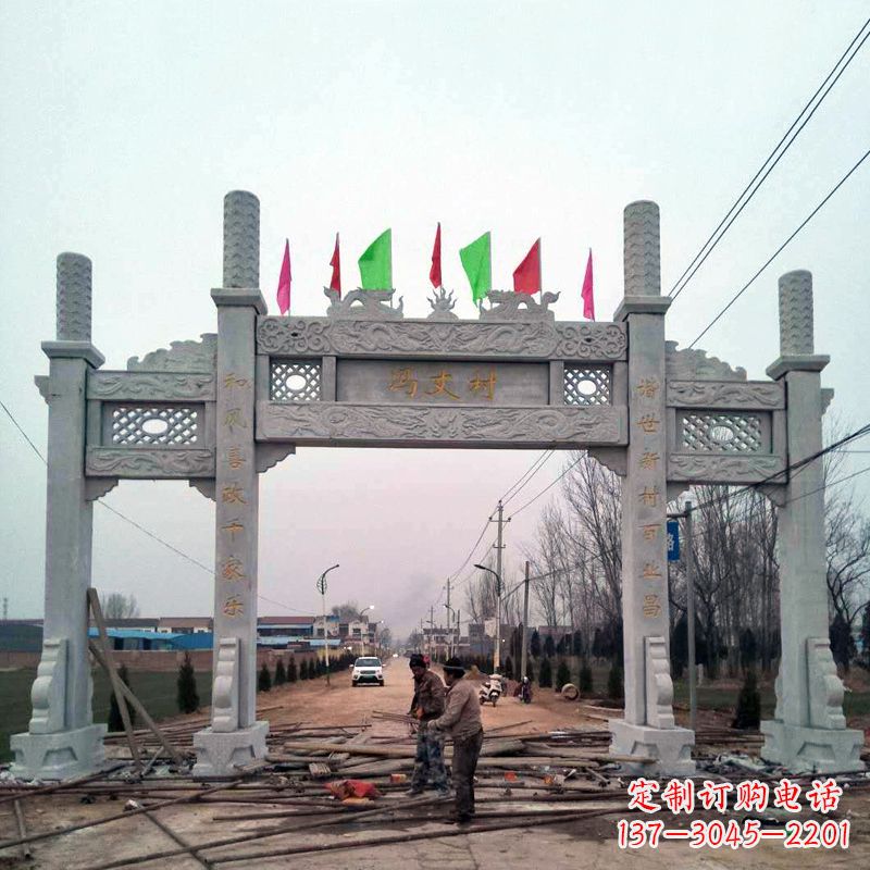大连传承古老石牌坊雕塑