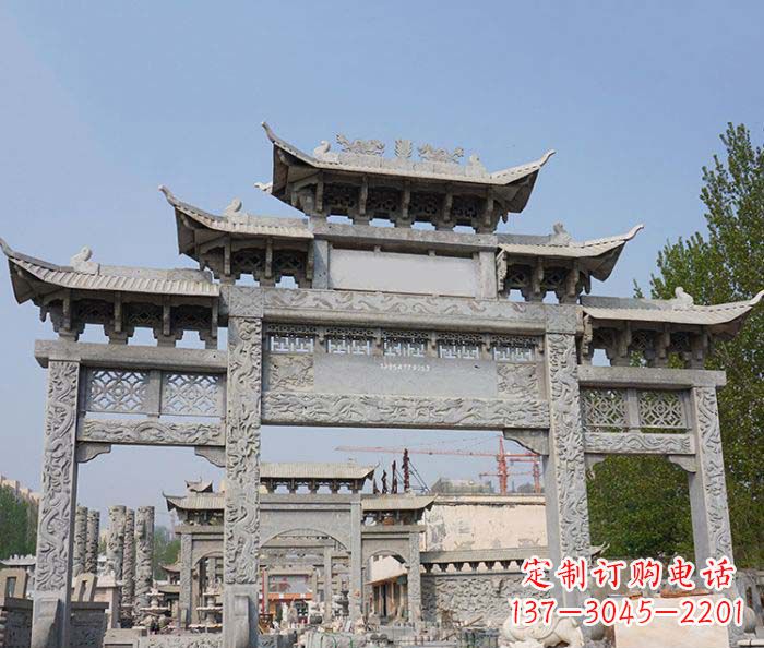 大连大理石牌坊雕塑传承中国古典文化