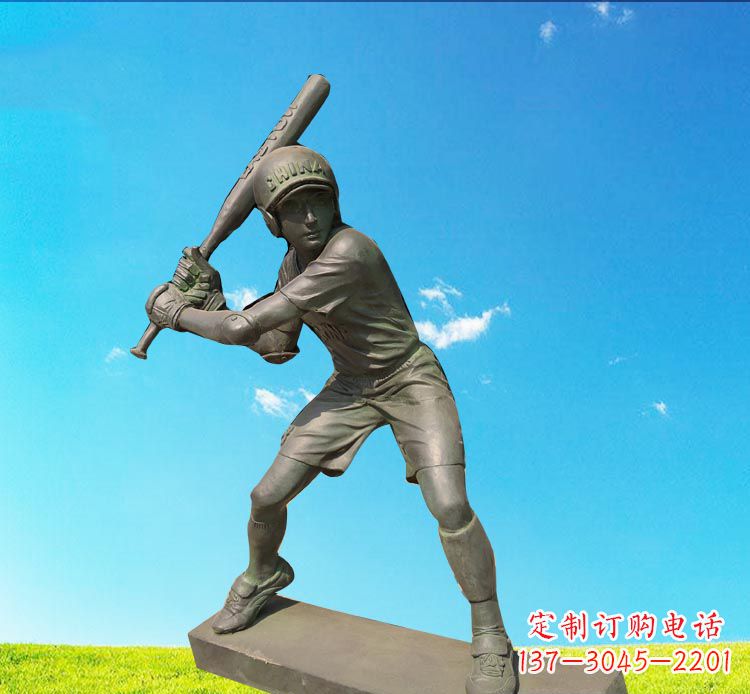 大连棒球雕塑传承美国传统文化
