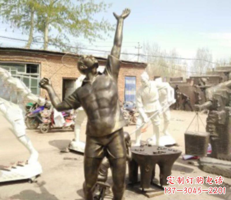大连打羽毛球公园人物铜雕