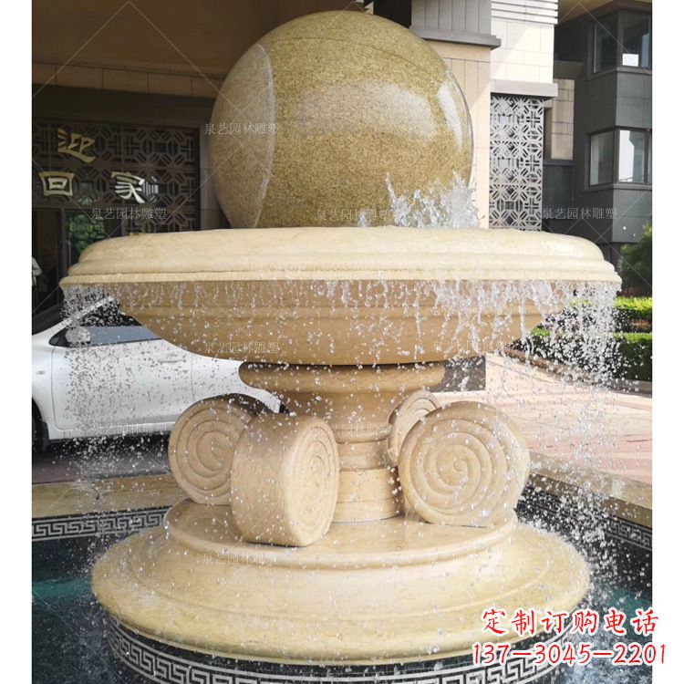 大连大理石风水球雕塑传承古老文化的象征