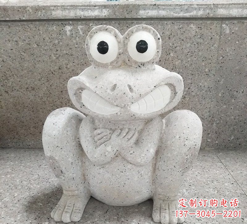 大连大理石公园精美青蛙雕塑
