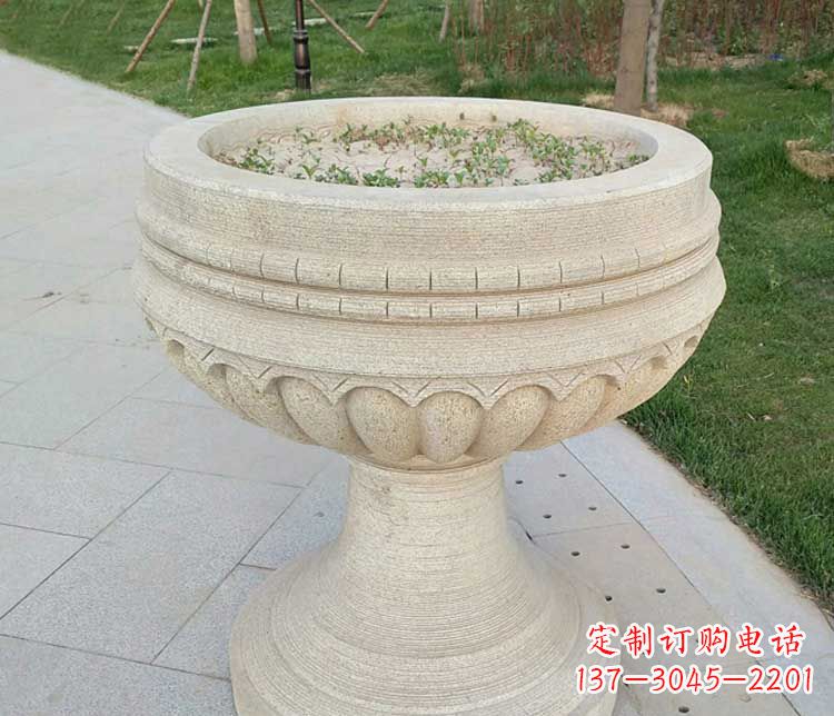 大连大理石花盆石雕