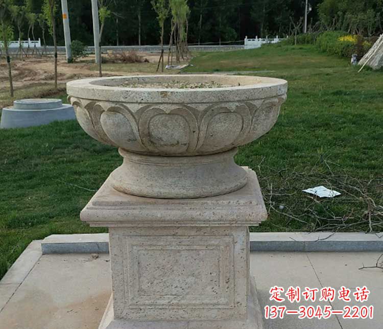 大连大理石花盆石雕