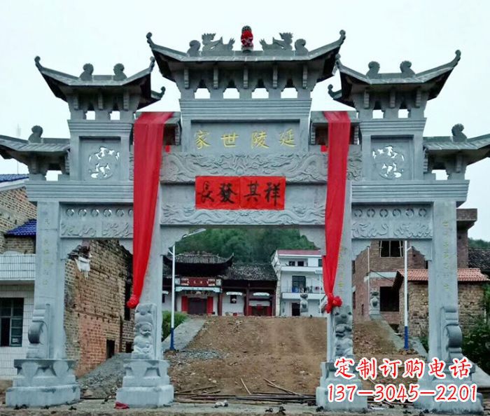 大连精美大理石牌坊雕塑