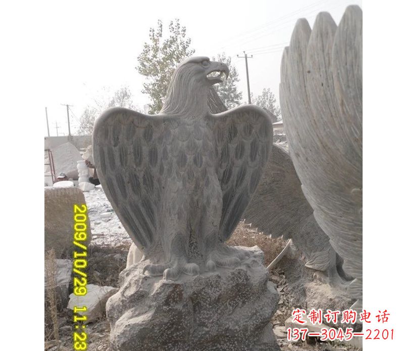 大连大理石老鹰雕塑，高贵雄威气势
