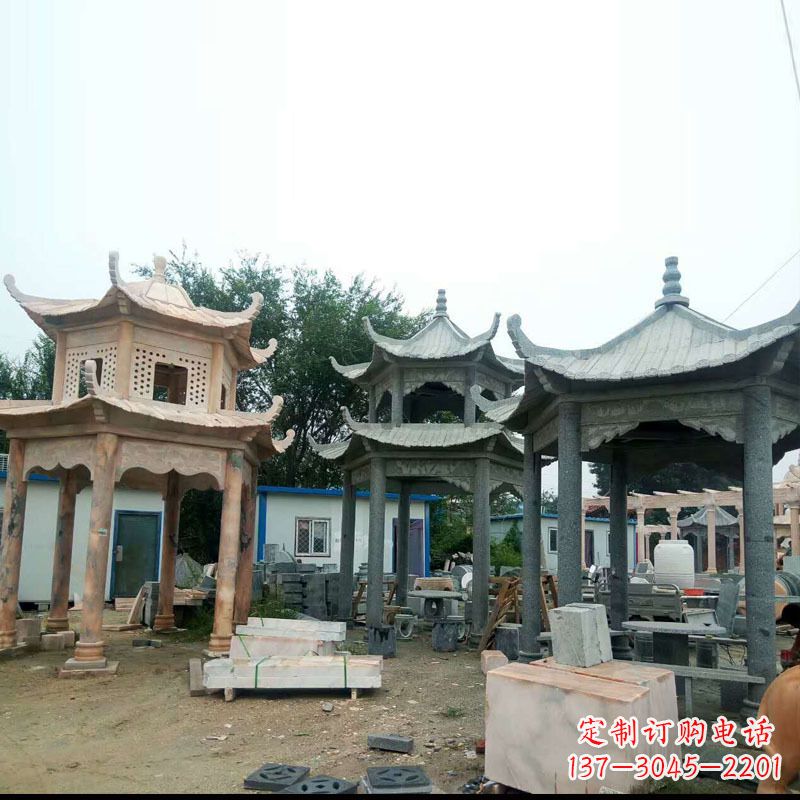 大连精美大理石凉亭雕塑