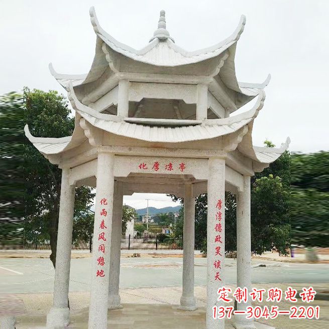 大连大理石凉亭双层雕塑