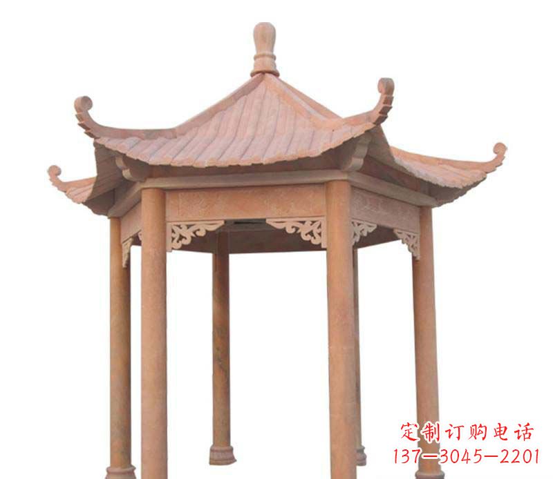 大连大理石六角凉亭雕塑