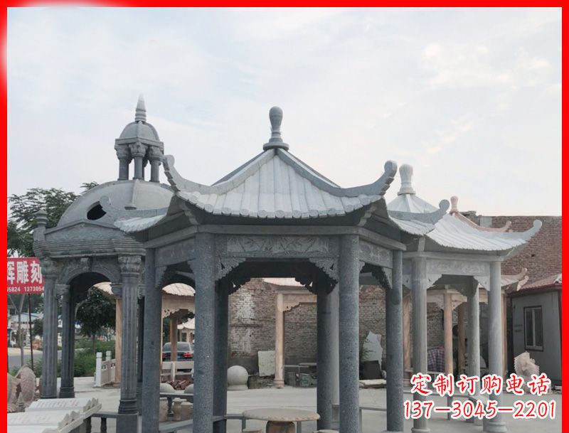大连六角凉亭石雕