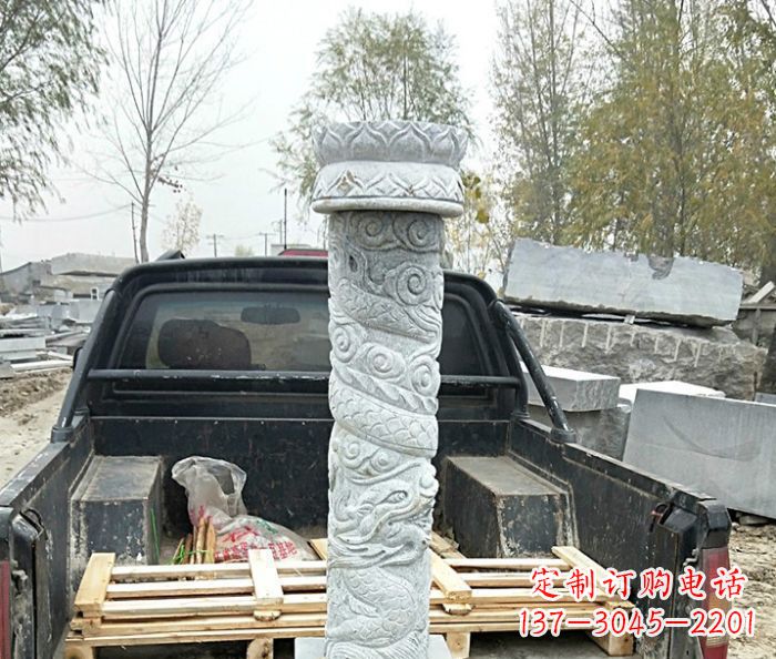 大连大理石龙柱雕塑