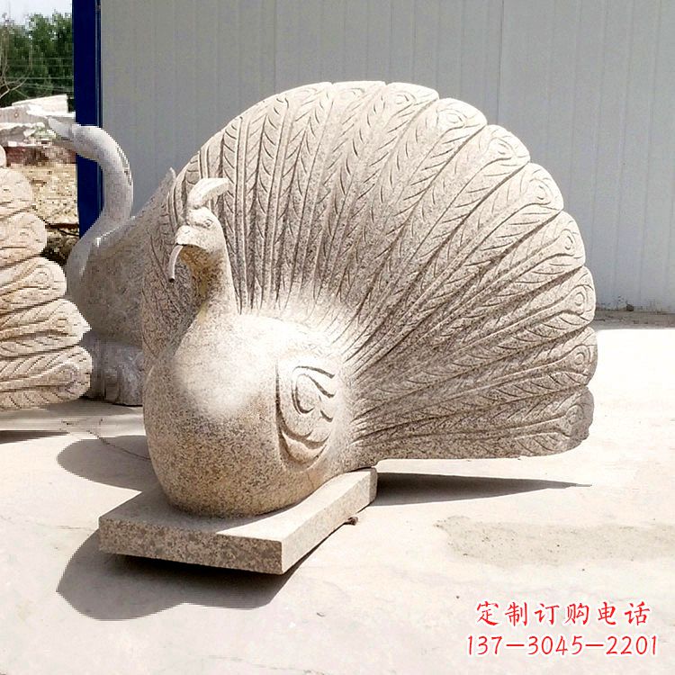 大连大理石喷水孔雀雕塑