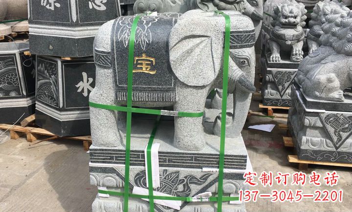 大连大理石大象门口石雕