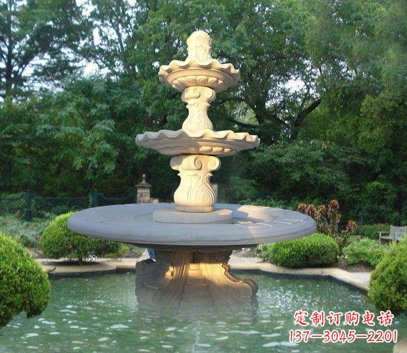 大连大理石三层喷泉雕塑