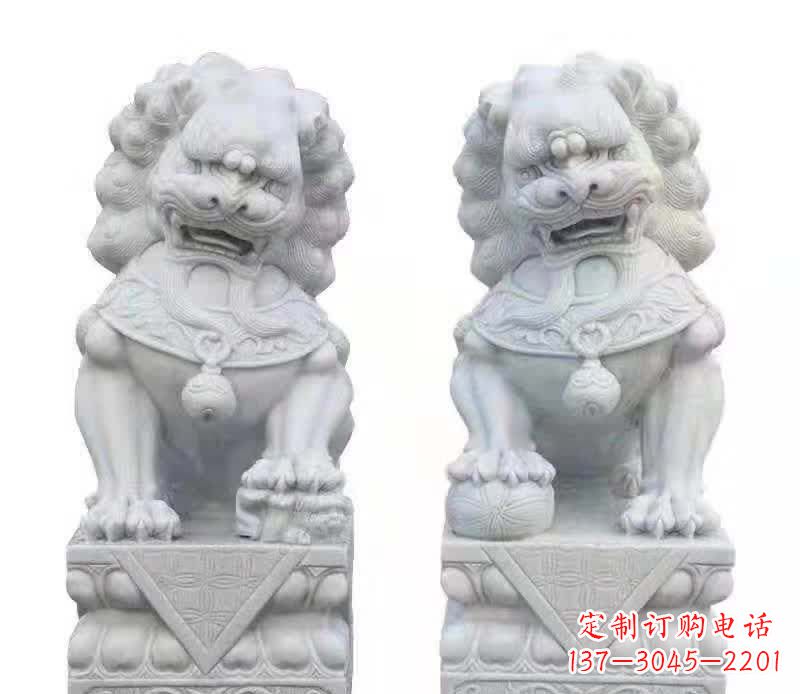 大连大理石狮子雕塑震撼视觉、传承文化
