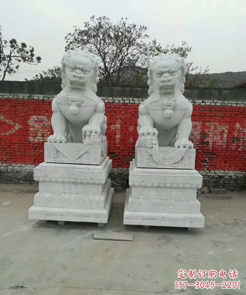 大连大理石狮子雕塑,精致而壮观