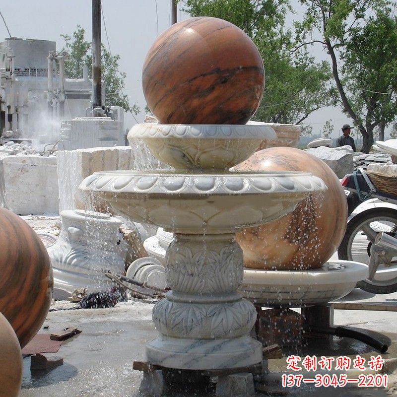 大连大理石石雕风水球精美绝伦的雕塑艺术