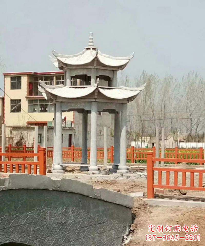 大连大理石双层凉亭雕塑